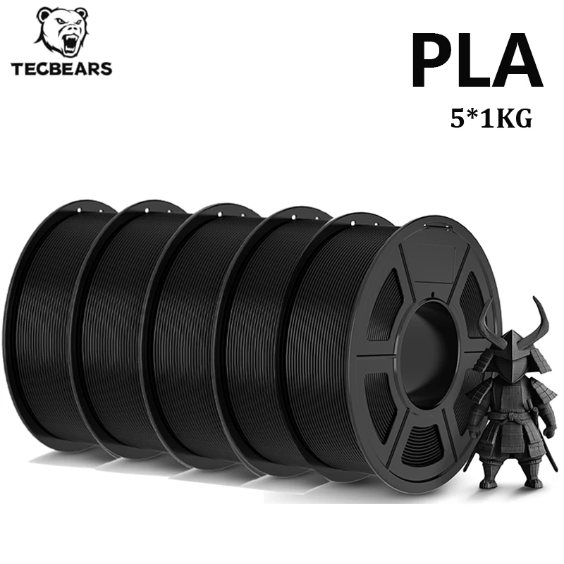 TECBEARS 5Rolls PLA 3D Filament 1.75mm High Toughness No Clogging No Tangle Dimensional Accuracy +/-0.02mm For FDM 3D Printer
TECBEARS 5Rolls PLA 3D Filament 1.75mm High Toughness No Clogging No Tangle Dimensional Accuracy +/-0.02mm For FDM 3D Printer