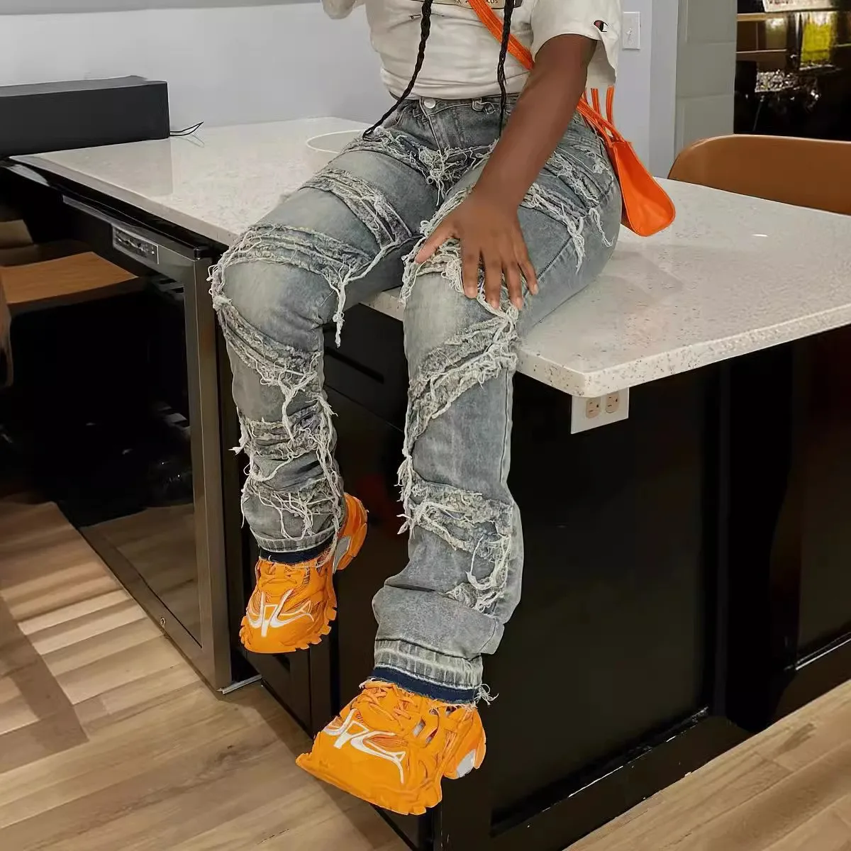 Street of Europe High Waist Tassel Patchwork Ripped Washed Jeans for Ladies Cotton Straight Leg mid Stretch Summer 2024
Street of Europe High Waist Tassel Patchwork Ripped Washed Jeans for Ladies Cotton Straight Leg mid Stretch Summer 2024