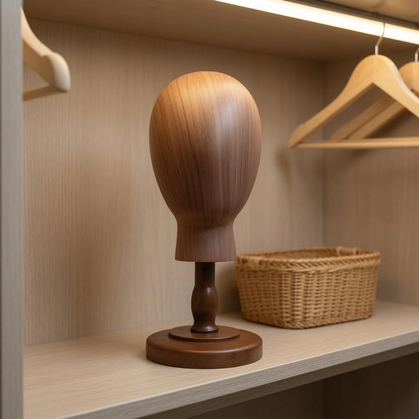 Hat Mannequin Stand Wood-Grain Finish Mannequin Head Stand for Storage
Hat Mannequin Stand Wood-Grain Finish Mannequin Head Stand for Storage
