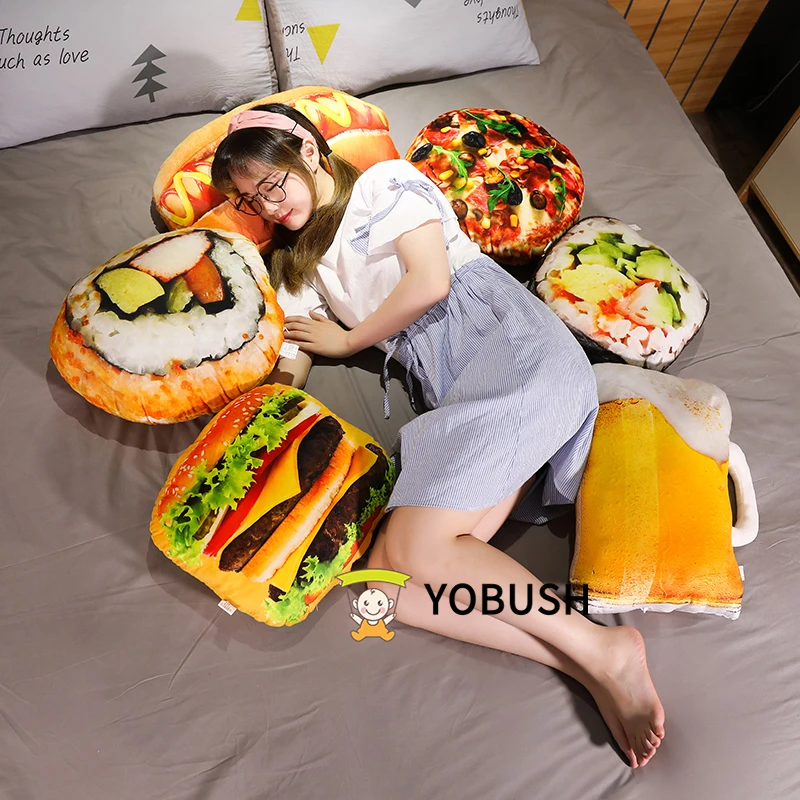 Food Plush Lifelike Snack Pillows 3D Printing Sushi Glass Beer Hot Dog Hamburger Pizza Pillows Cushion Props Grown-up Gift
Food Plush Lifelike Snack Pillows 3D Printing Sushi Glass Beer Hot Dog Hamburger Pizza Pillows Cushion Props Grown-up Gift