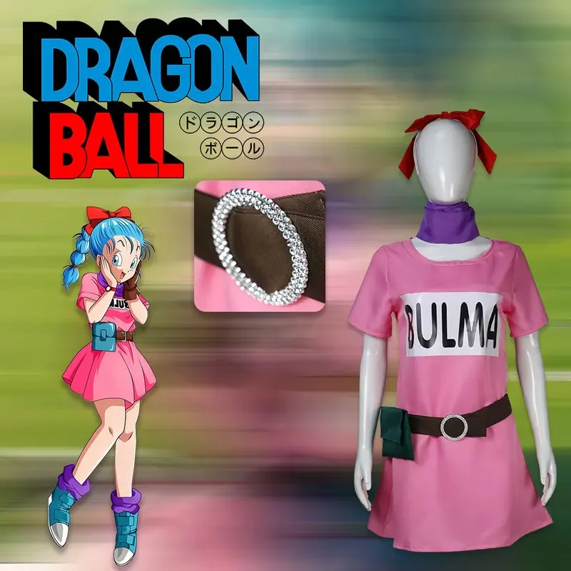 Anime Bulma Cosplay Costume Pink Dress Uniform Kawaii Girls Full Set Outfits for Halloween Carnival Masquerade Party Adult Women
Anime Bulma Cosplay Costume Pink Dress Uniform Kawaii Girls Full Set Outfits for Halloween Carnival Masquerade Party Adult Women