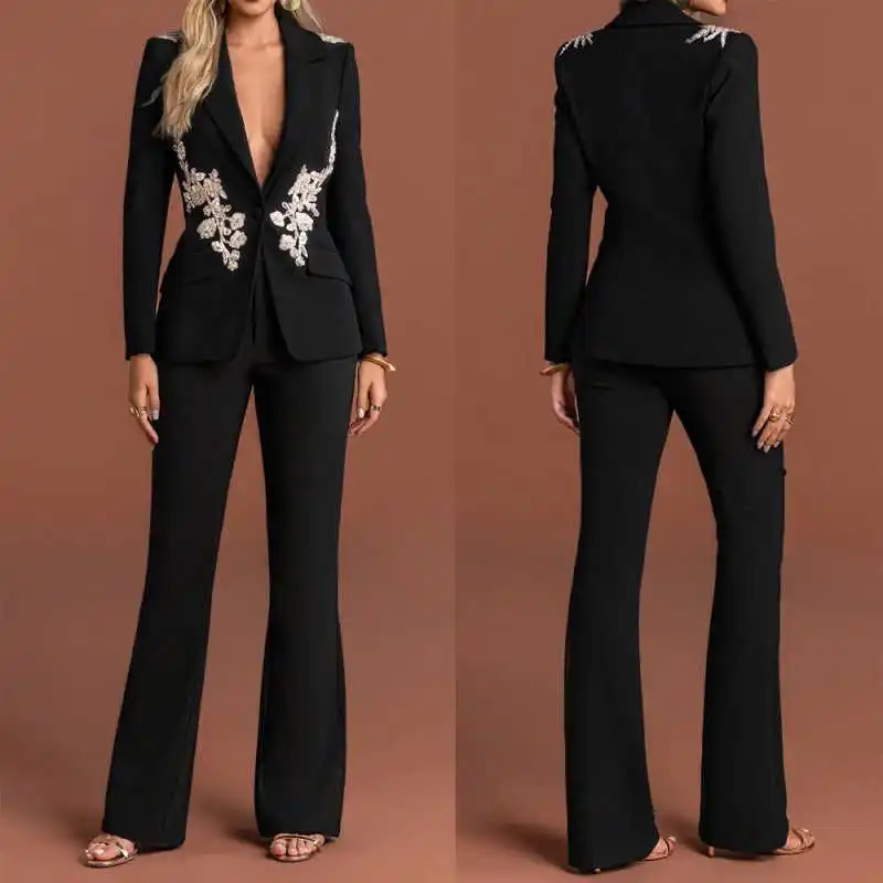 Gorgeous Women Suits 2 Pieces One Button Evening Gowns Flowers Appliques Formal Customized Plus Size Mother Of The Bride
Gorgeous Women Suits 2 Pieces One Button Evening Gowns Flowers Appliques Formal Customized Plus Size Mother Of The Bride