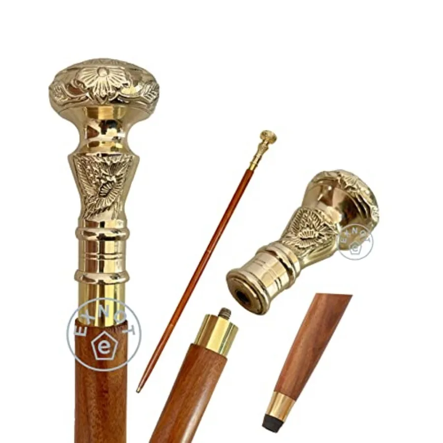 Vintage Brass Handle Victorian Telescope Fold able Wooden Walking Stick Walking Cane Ideal Gift
Vintage Brass Handle Victorian Telescope Fold able Wooden Walking Stick Walking Cane Ideal Gift