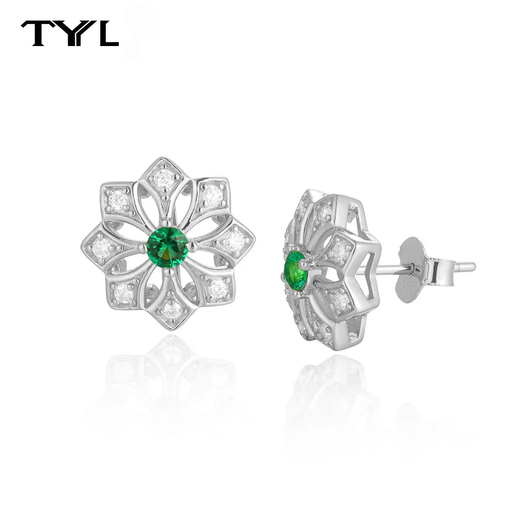 TYYL Lab Grown Emerald Moissanite Hollow Flower 925 Silver Stud Earrings for Women Wedding Gift Luxury Trendy Ear-pins Jewelry
TYYL Lab Grown Emerald Moissanite Hollow Flower 925 Silver Stud Earrings for Women Wedding Gift Luxury Trendy Ear-pins Jewelry