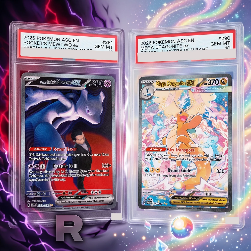 DIY Graded Collection Card 2026 PTCG ASC SPECIAL ILLUSTRATION RARE #281 TEAM ROCKET'S MEWTWO EX GEM MT10 Foil Card Completionist
DIY Graded Collection Card 2026 PTCG ASC SPECIAL ILLUSTRATION RARE #281 TEAM ROCKET'S MEWTWO EX GEM MT10 Foil Card Completionist