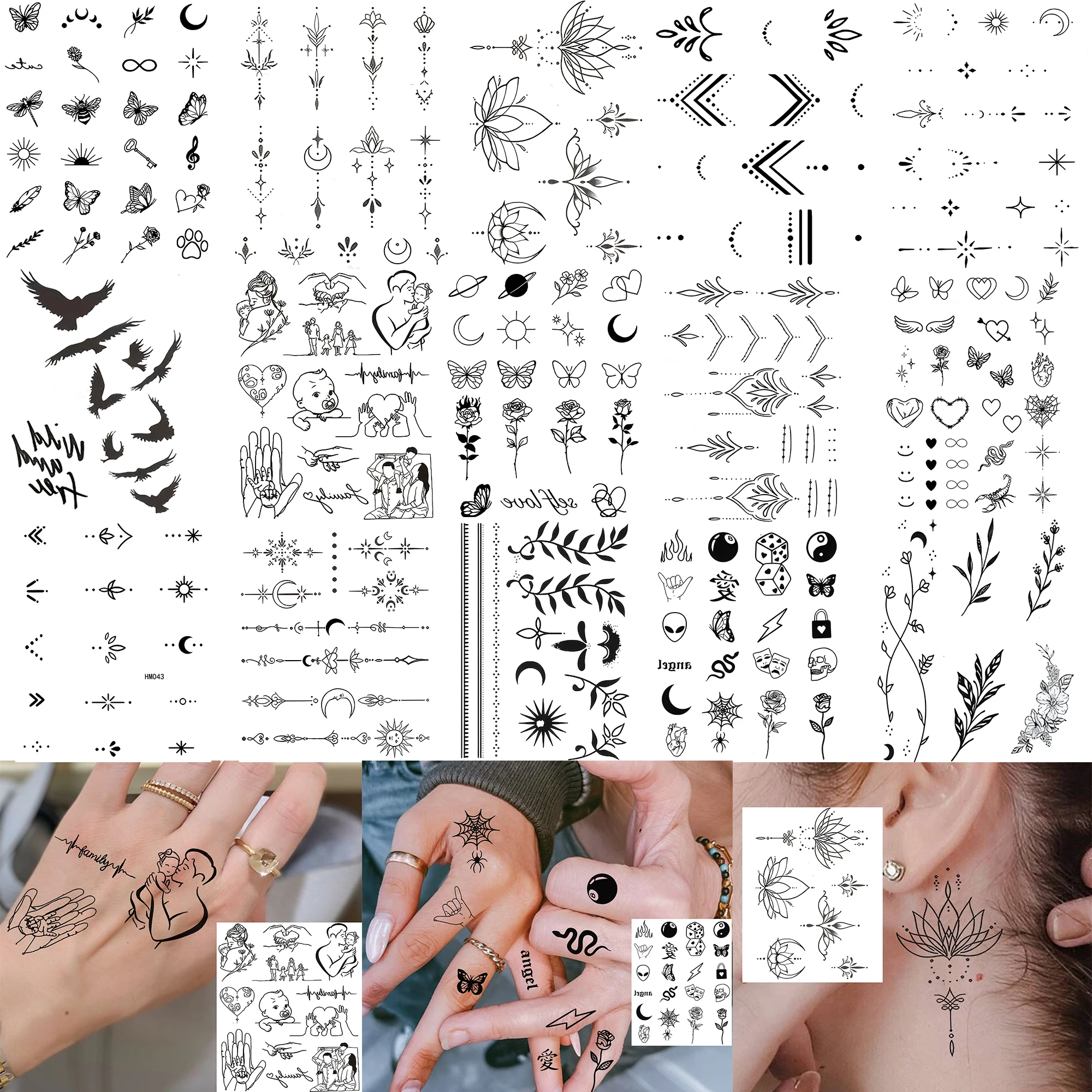 1 Sheet Lotus Family Heart Crescent Sun Temporary Tattoos For Women Neck Hands, Fake Tattoo Sticker Long Lasting Realistic Tatoo
1 Sheet Lotus Family Heart Crescent Sun Temporary Tattoos For Women Neck Hands, Fake Tattoo Sticker Long Lasting Realistic Tatoo