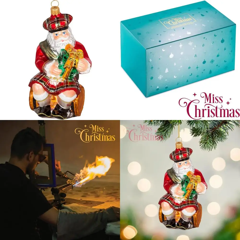 Scottish Santa Whisky Barrel Glass Ornament for Christmas Tree 2025 Collection, Unique Holiday Decor
Scottish Santa Whisky Barrel Glass Ornament for Christmas Tree 2025 Collection, Unique Holiday Decor