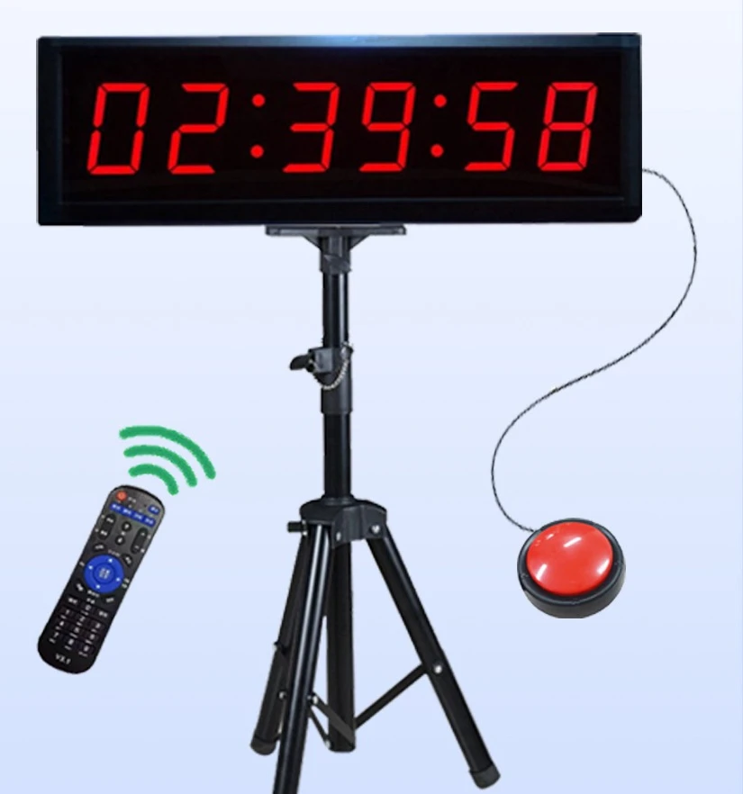The stopwatch timer for the competition has an LED single-sided display of the hand racket
The stopwatch timer for the competition has an LED single-sided display of the hand racket