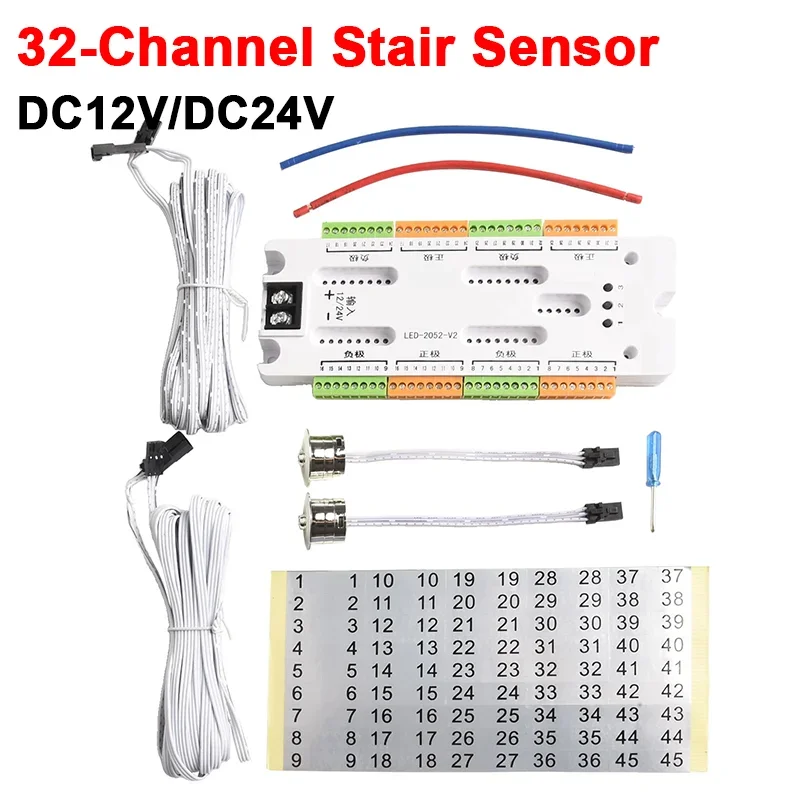 Stair LED Motion Sensor Controller DC 12V-24V 32 Step Channels Indoor PIR Night Light Dimmer For Home Lighting Accessories
Stair LED Motion Sensor Controller DC 12V-24V 32 Step Channels Indoor PIR Night Light Dimmer For Home Lighting Accessories