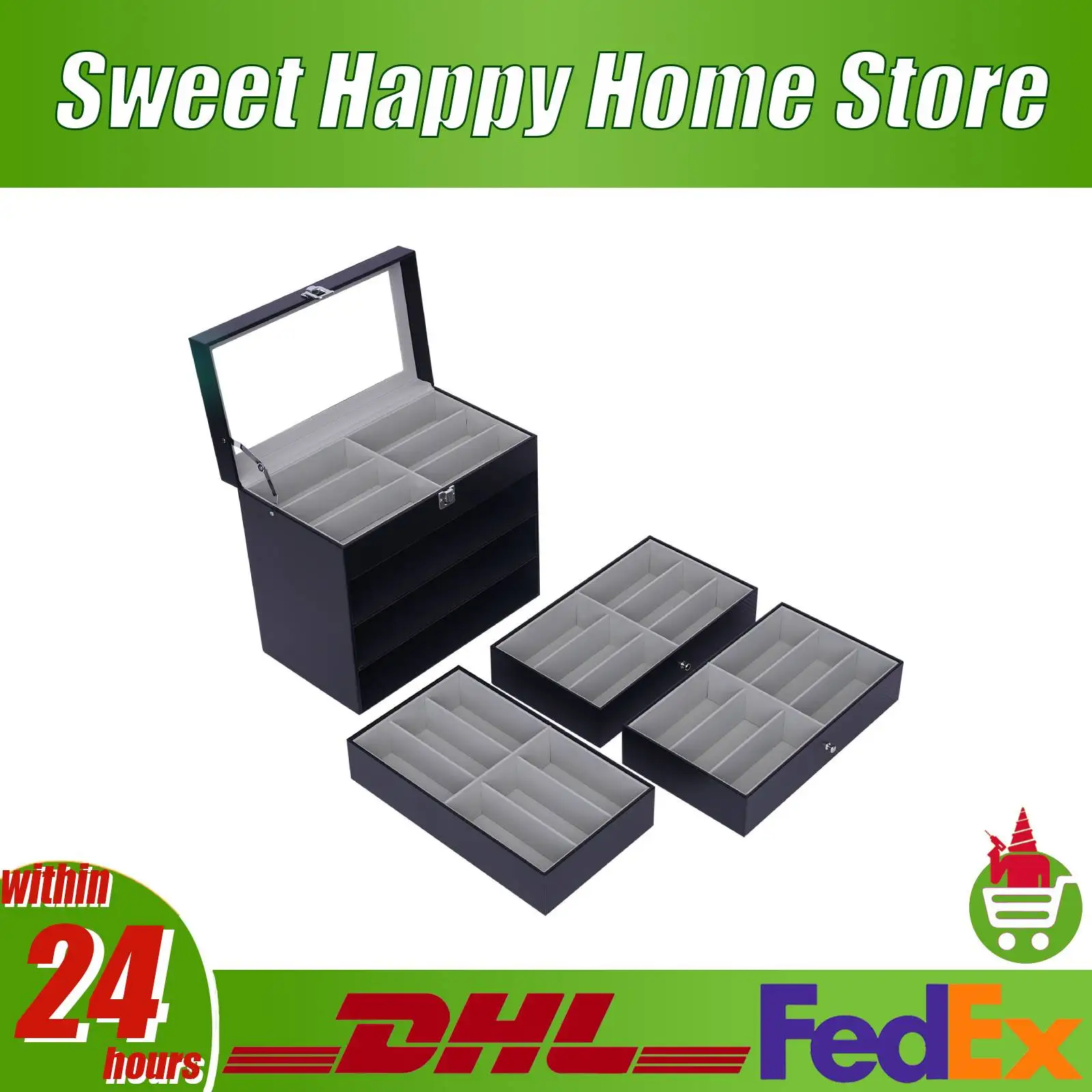 Витрина для очков, органайзер емкостью 24, прозрачная крышка, коробка для хранения из искусственной кожи для очков, ювелирных изделий
Витрина для очков, органайзер емкостью 24, прозрачная крышка, коробка для хранения из искусственной кожи для очков, ювелирных изделий