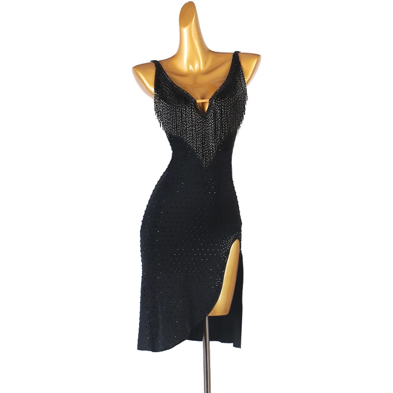 High-end Custom Latin Dance Dress Heavy Industry Diamond Tassel Tango Cha-cha Dance Costume Adult Stage Costume
High-end Custom Latin Dance Dress Heavy Industry Diamond Tassel Tango Cha-cha Dance Costume Adult Stage Costume