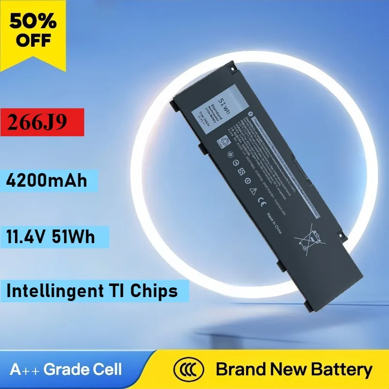 Brand New 266J9 Laptop Battery for Dell G3 15 3590 3500 G5 15 5500 5505 Inspiron 14 5490 266J9 M4GWP PN1VN 11.4V 51WH
Brand New 266J9 Laptop Battery for Dell G3 15 3590 3500 G5 15 5500 5505 Inspiron 14 5490 266J9 M4GWP PN1VN 11.4V 51WH