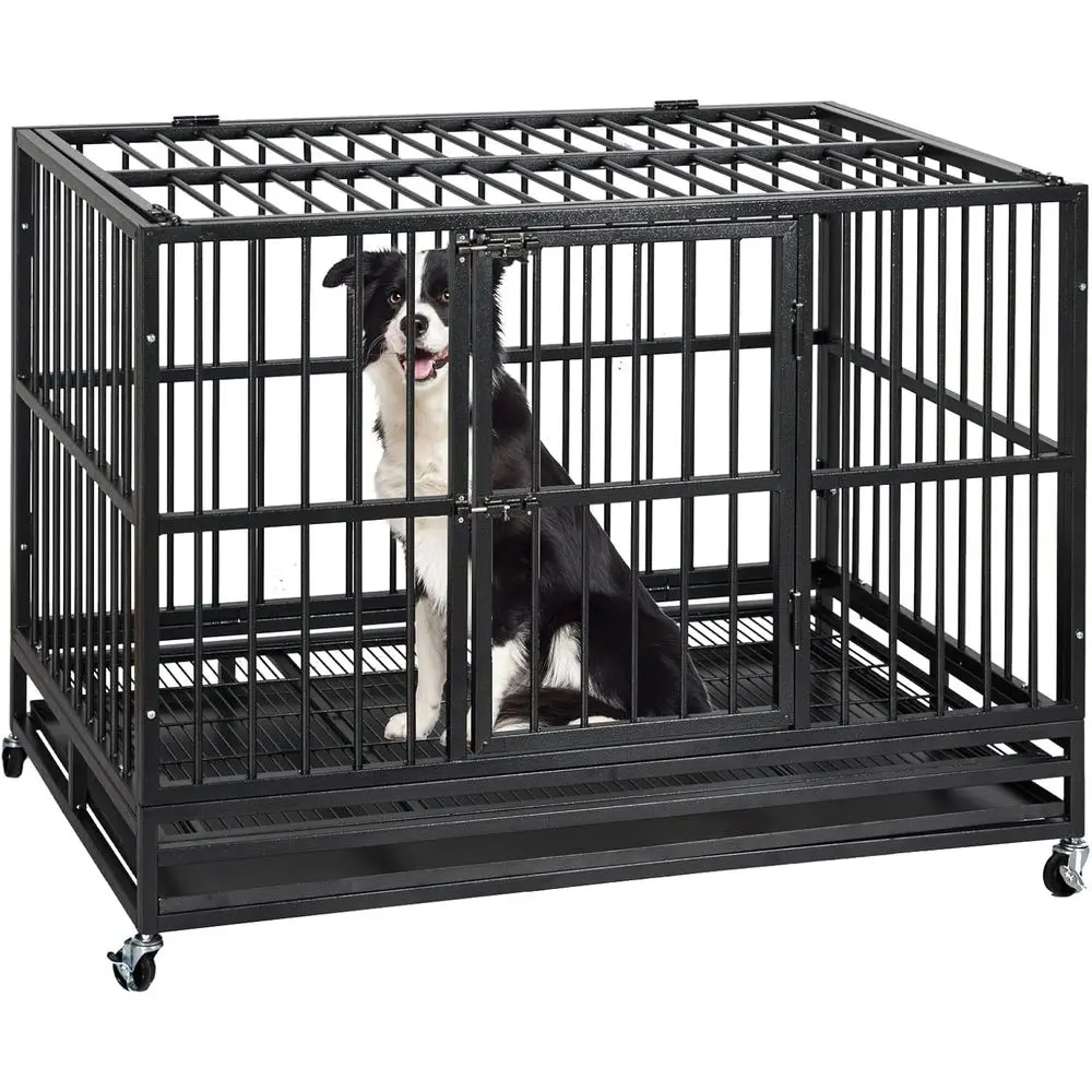 Durable Metal Dog Crate with Lockable Wheels, Double-Door Indestructible Kennel, Removable Tray for Medium to Large Breeds
Durable Metal Dog Crate with Lockable Wheels, Double-Door Indestructible Kennel, Removable Tray for Medium to Large Breeds