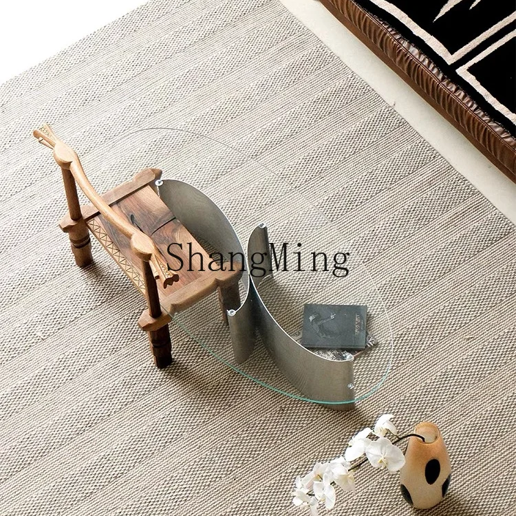 SM Home Living Room Glass Oval Minimalist Coffee Table Stainless Steel Modern
SM Home Living Room Glass Oval Minimalist Coffee Table Stainless Steel Modern