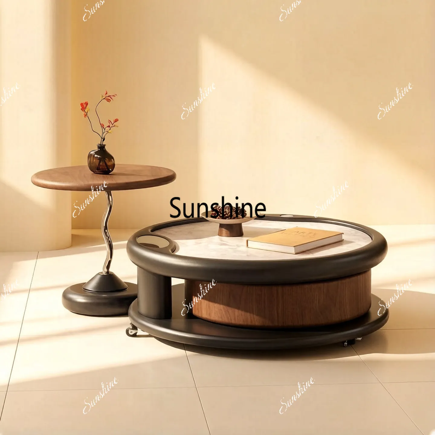 Rotating mobile coffee table Chinese ancient style Italian minimalist natural luxury stone round coffee table
Rotating mobile coffee table Chinese ancient style Italian minimalist natural luxury stone round coffee table