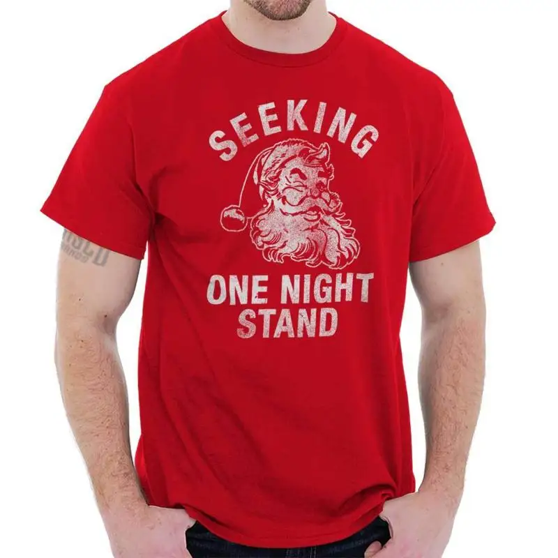Рождественские мужские повседневные футболки с круглым вырезом Santa Seeking One Night Stand Pun
Рождественские мужские повседневные футболки с круглым вырезом Santa Seeking One Night Stand Pun
