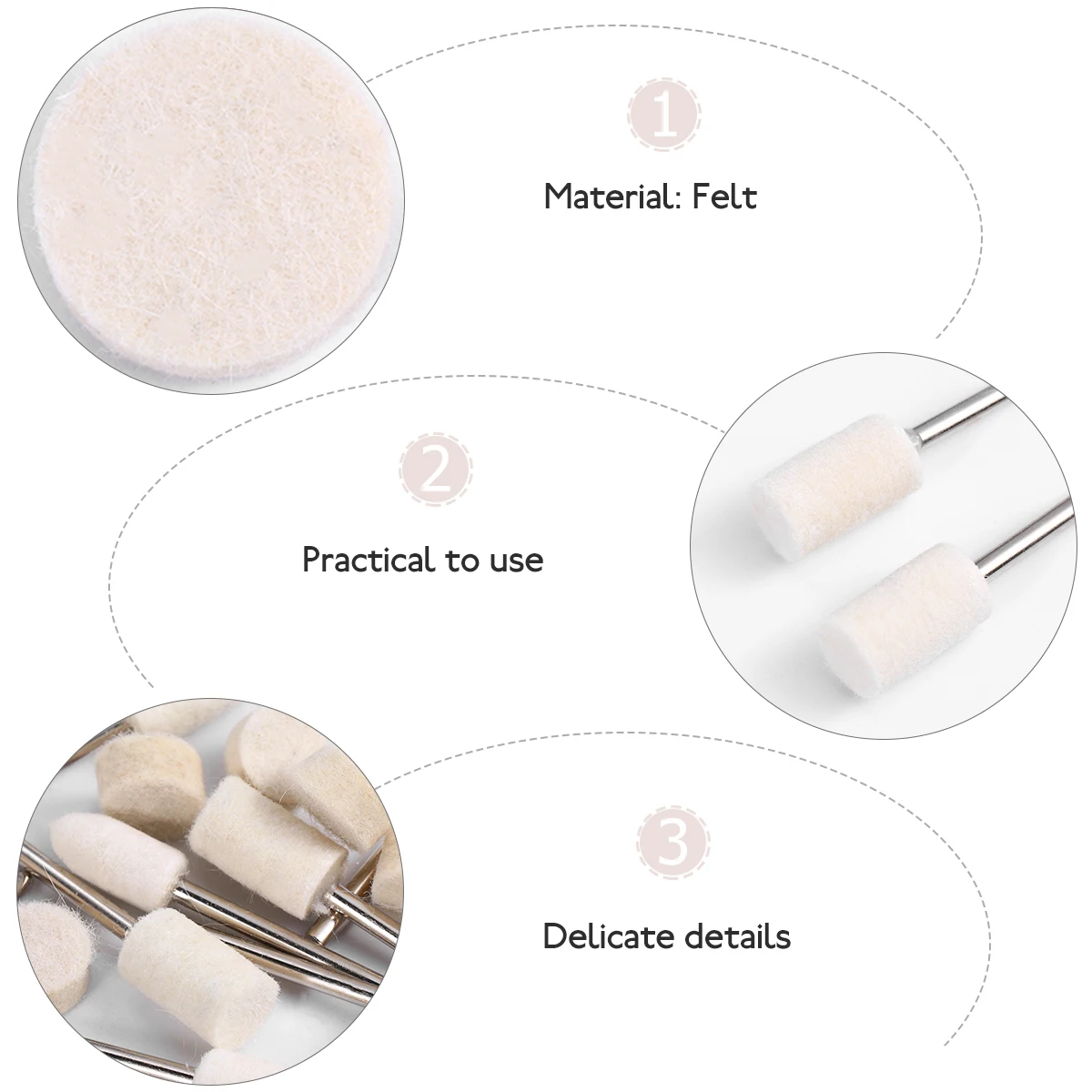 129 Pcs Polishing Wheel Felt Material Buffing Pad Beige Long Lasting Durable Tool Grinding Head Accessories Mold DIY
129 Pcs Polishing Wheel Felt Material Buffing Pad Beige Long Lasting Durable Tool Grinding Head Accessories Mold DIY