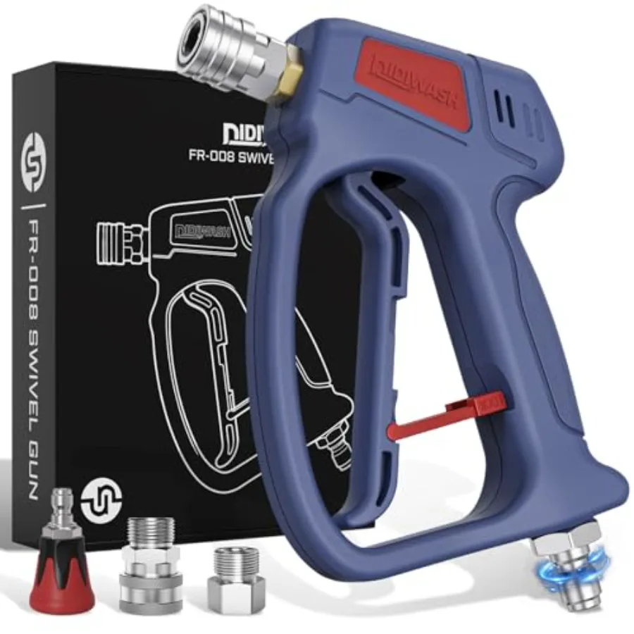 Поворотный пистолет для мойки высокого давления с плавным вращением, штекер 3/8 дюйма, 4500 фунтов на кв. дюйм, короткий пистолет для мойки высокого давления с адаптером 1/4 дюйма, совместимый с пенной насадкой
Поворотный пистолет для мойки высокого давления с плавным вращением, штекер 3/8 дюйма, 4500 фунтов на кв. дюйм, короткий пистолет для мойки высокого давления с адаптером 1/4 дюйма, совместимый с пенной насадкой