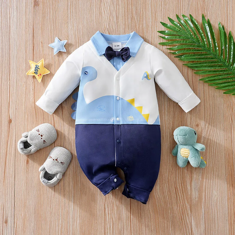 Baby Cute Cartoon 3d Dinosaur Gentleman Comfortable And Soft 0-18 Boys And Girls Spring And Autumn Long Sleeve Baby Jumpsuit
Baby Cute Cartoon 3d Dinosaur Gentleman Comfortable And Soft 0-18 Boys And Girls Spring And Autumn Long Sleeve Baby Jumpsuit