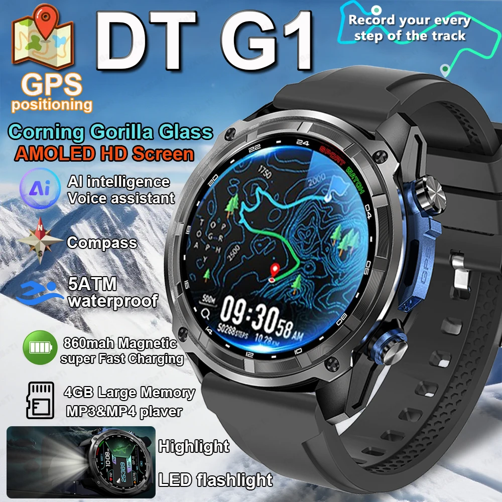 Военные умные часы DT G1, встроенный GPS-компас, высотомер, барометрические, 10 АТМ, IP69K, водонепроницаемые, AMOLED, Bluetooth, умные часы для вызова
Военные умные часы DT G1, встроенный GPS-компас, высотомер, барометрические, 10 АТМ, IP69K, водонепроницаемые, AMOLED, Bluetooth, умные часы для вызова