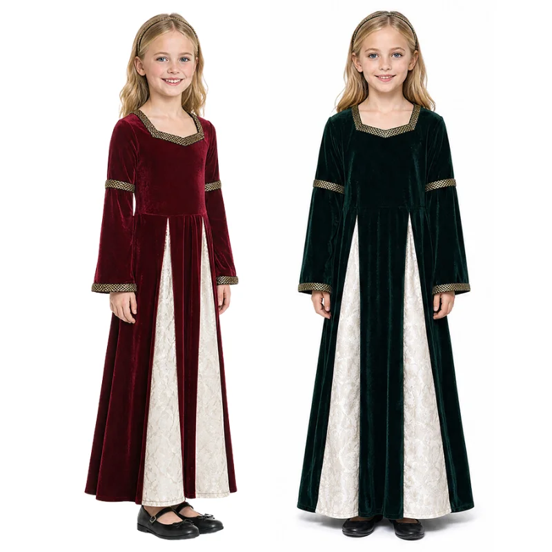 Medieval Renaissance Style Velvet Dress for Girls Stage Costumes for Musicals Palace Style Holiday Party Costumes
Medieval Renaissance Style Velvet Dress for Girls Stage Costumes for Musicals Palace Style Holiday Party Costumes