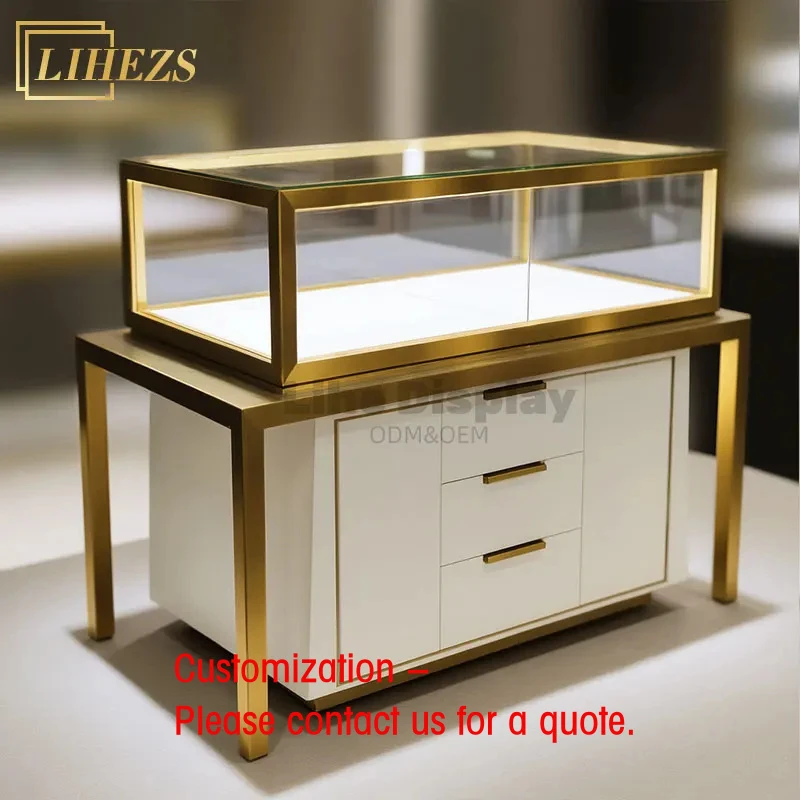 custom.Customized Luxury Gold Standing Metal Jewellery Cabinet LED Light Stainless Steel Counter Display Showcases
custom.Customized Luxury Gold Standing Metal Jewellery Cabinet LED Light Stainless Steel Counter Display Showcases