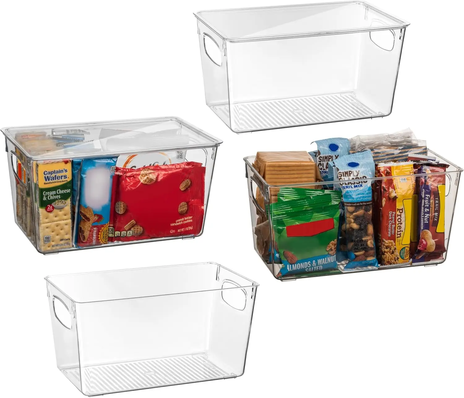 Clear Plastic Storage Bins with Lids for Pantry, Fridge, Cabinet Organization - Stackable & Portable
Clear Plastic Storage Bins with Lids for Pantry, Fridge, Cabinet Organization - Stackable & Portable