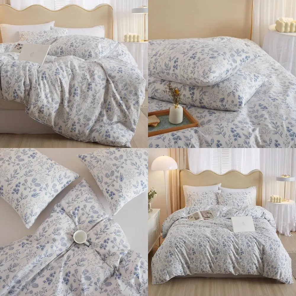Queen Boho Blue Floral Comforter Set with 2 Pillowcases, Cottagecore Style Bedding for Women & Girls
Queen Boho Blue Floral Comforter Set with 2 Pillowcases, Cottagecore Style Bedding for Women & Girls