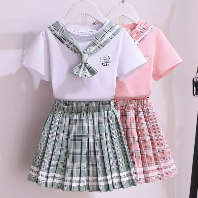 2026 Summer New Girls Fashion JK Uniform Set College Style Plaid Pleated Skirt 2PCS Kids Casual School Outfits For Teen Girls
2026 Summer New Girls Fashion JK Uniform Set College Style Plaid Pleated Skirt 2PCS Kids Casual School Outfits For Teen Girls