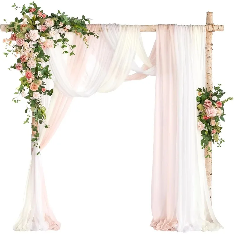 Deluxe Spring Pink Artificial Wedding Arch Flowers with Drapes Kit-Pack of 5, 2pcs Flower Arrangements 3pcs Hanging Sheer Drapes
Deluxe Spring Pink Artificial Wedding Arch Flowers with Drapes Kit-Pack of 5, 2pcs Flower Arrangements 3pcs Hanging Sheer Drapes
