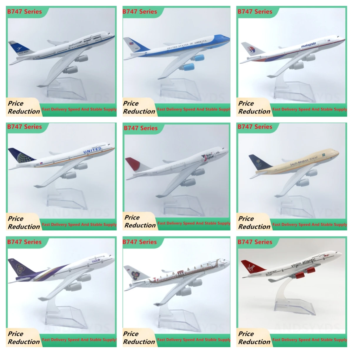 16cm B747 Series Airlines Airplane Model 1/400 Metal Scale Aircraft Miniature Airplane With Landgear Simulation Souvenir Plane
16cm B747 Series Airlines Airplane Model 1/400 Metal Scale Aircraft Miniature Airplane With Landgear Simulation Souvenir Plane