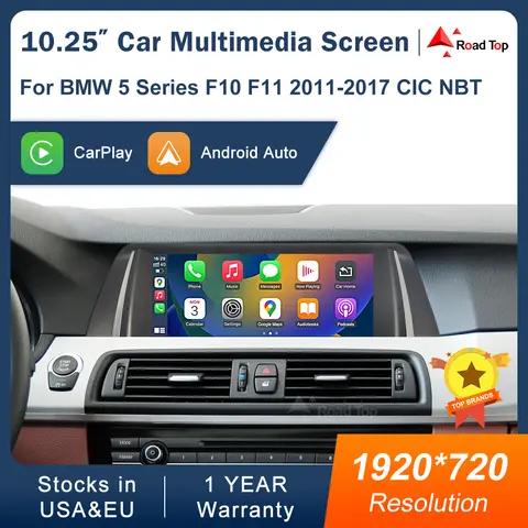 Pantalla Multimedia 10,25 1920*720 para BMW 5 Series F10 F11 2011-2017 CIC NBT pantalla táctil inalámbrica Carplay Android auto