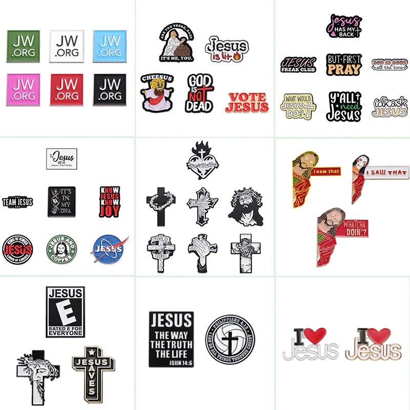 2-7pcs/sets Cartoon Jesus Cross Enamel Pins JW.ORG Metal Brooches Clothes Backpack Accessories Jewelry Pin for Christian Friends
2-7pcs/sets Cartoon Jesus Cross Enamel Pins JW.ORG Metal Brooches Clothes Backpack Accessories Jewelry Pin for Christian Friends