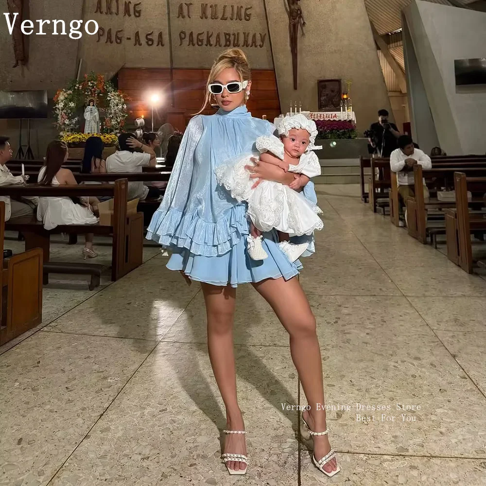 Verngo Blue Shiny Chiffon Mini Evening Dress A Line High Neck Prom Gowns Celebrity Tiered ShortProm Dresses 2026 Customize
Verngo Blue Shiny Chiffon Mini Evening Dress A Line High Neck Prom Gowns Celebrity Tiered ShortProm Dresses 2026 Customize