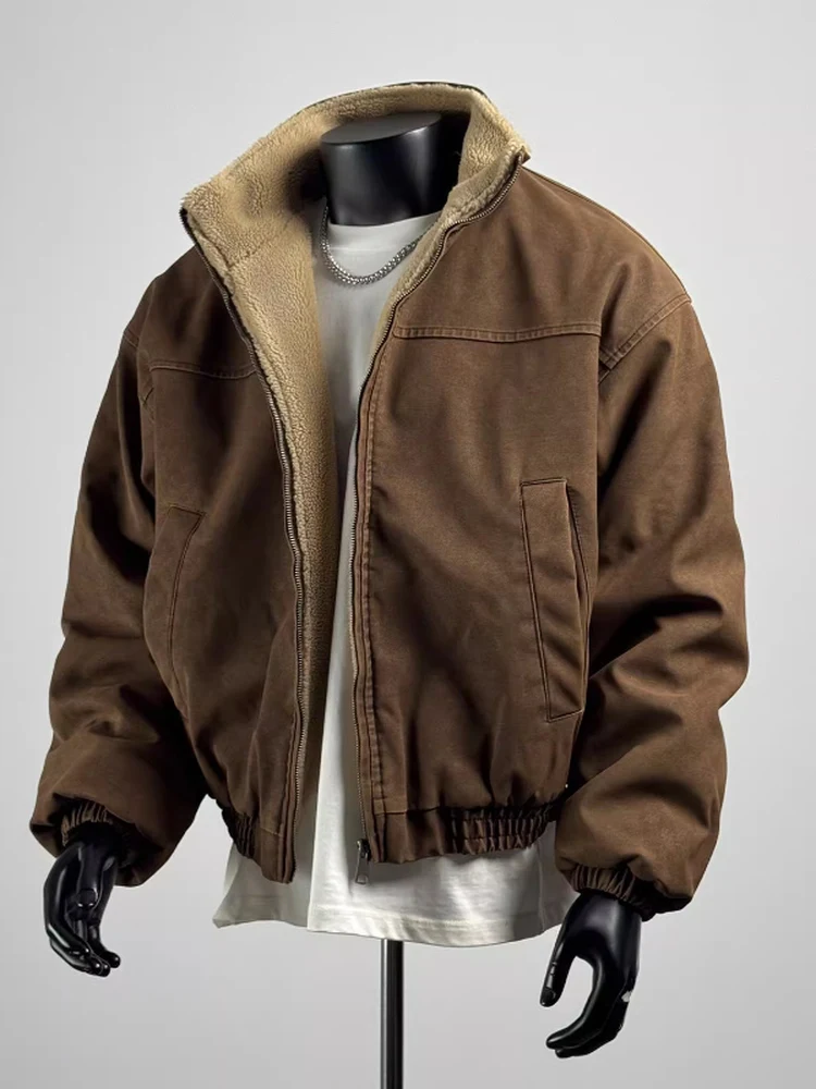 Men's Workwear Sle Lamb Fur Jaet Thiened Warm Loose Versatile Outerwear American Retro New 2025 Stand Collar Coat
Men's Workwear Sle Lamb Fur Jaet Thiened Warm Loose Versatile Outerwear American Retro New 2025 Stand Collar Coat