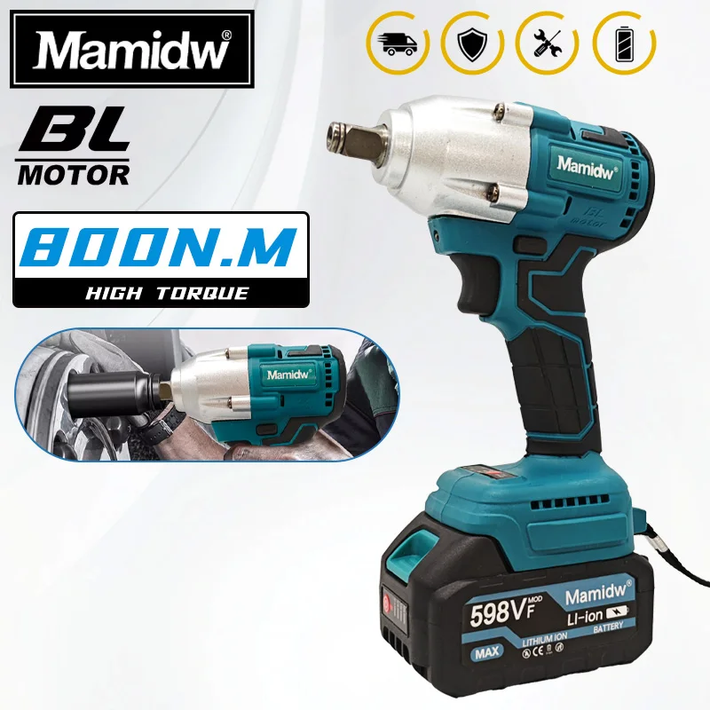 Mamidw 800N.m Cordless Impact Wrench, Electric Wrench, Cordless High Power Shock bsorber for Car Repair, For Makita 18v Battery
Mamidw 800N.m Cordless Impact Wrench, Electric Wrench, Cordless High Power Shock bsorber for Car Repair, For Makita 18v Battery