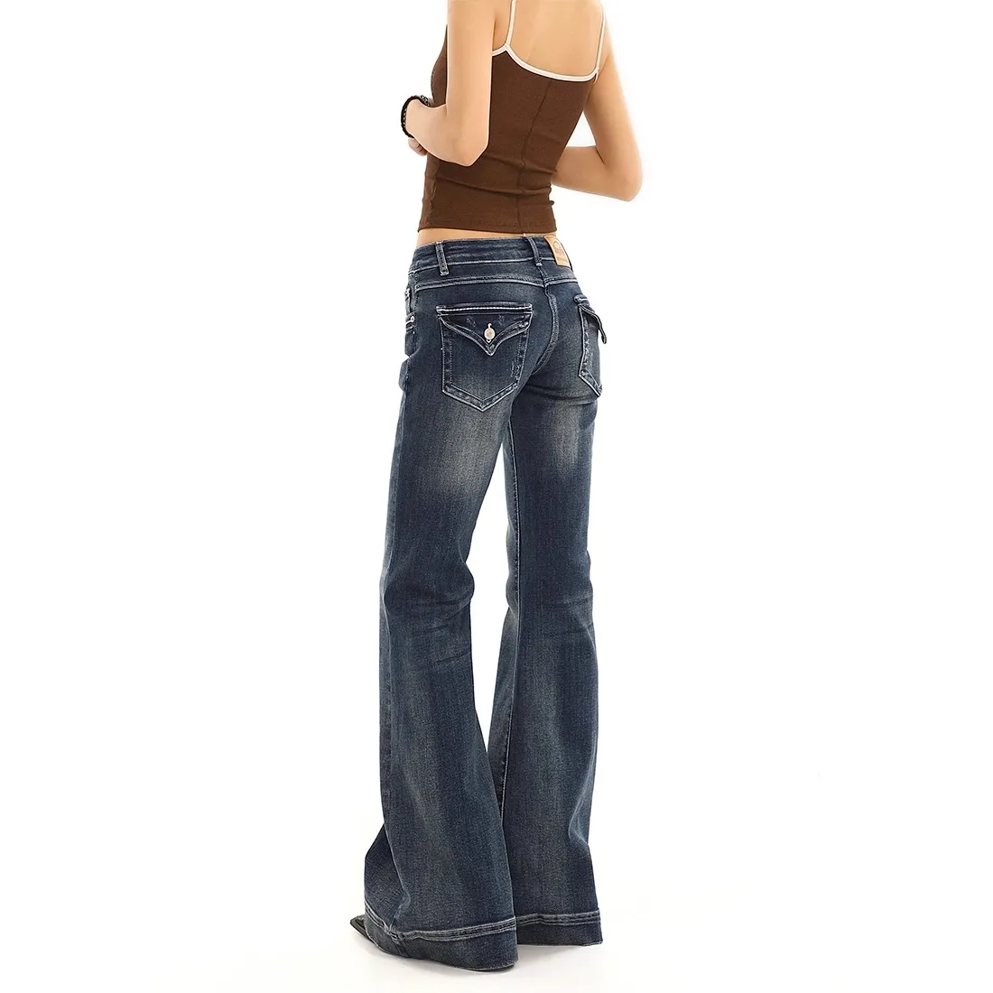 Винтажные облегающие расклешенные джинсы женские, осень 202, универсальные широкие джинсовые брюки Y2K, уличные брюки с низкой талией 
Винтажные облегающие расклешенные джинсы женские, осень 202, универсальные широкие джинсовые брюки Y2K, уличные брюки с низкой талией