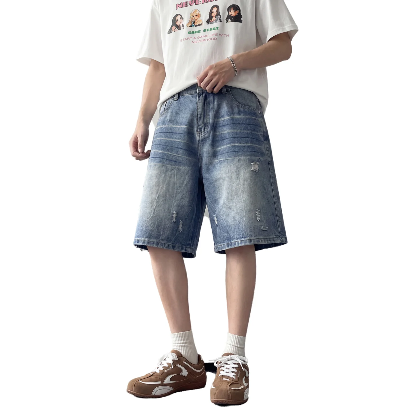 Men's Denim Shorts Summer Fashion Solid Color Personality Ripped Hole Shorts Streetwear Daily Outing Trendy Casual 5 Point Pants
Men's Denim Shorts Summer Fashion Solid Color Personality Ripped Hole Shorts Streetwear Daily Outing Trendy Casual 5 Point Pants