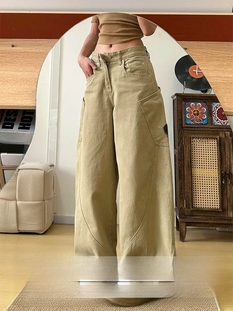 Большие размеры, американские джинсовые брюки цвета хаки в стиле ретро, женские свободные широкие повседневные прямые длинные брюки, осень-зима, новый Sle
Большие размеры, американские джинсовые брюки цвета хаки в стиле ретро, женские свободные широкие повседневные прямые длинные брюки, осень-зима, новый Sle
