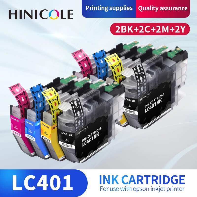 HINICOLE новый LC401 LC 401 совместимый картридж 401 с чипом для принтера Brother MFC-J1010DW J1012DW J1170DW J1010 J1012 401
HINICOLE новый LC401 LC 401 совместимый картридж 401 с чипом для принтера Brother MFC-J1010DW J1012DW J1170DW J1010 J1012 401