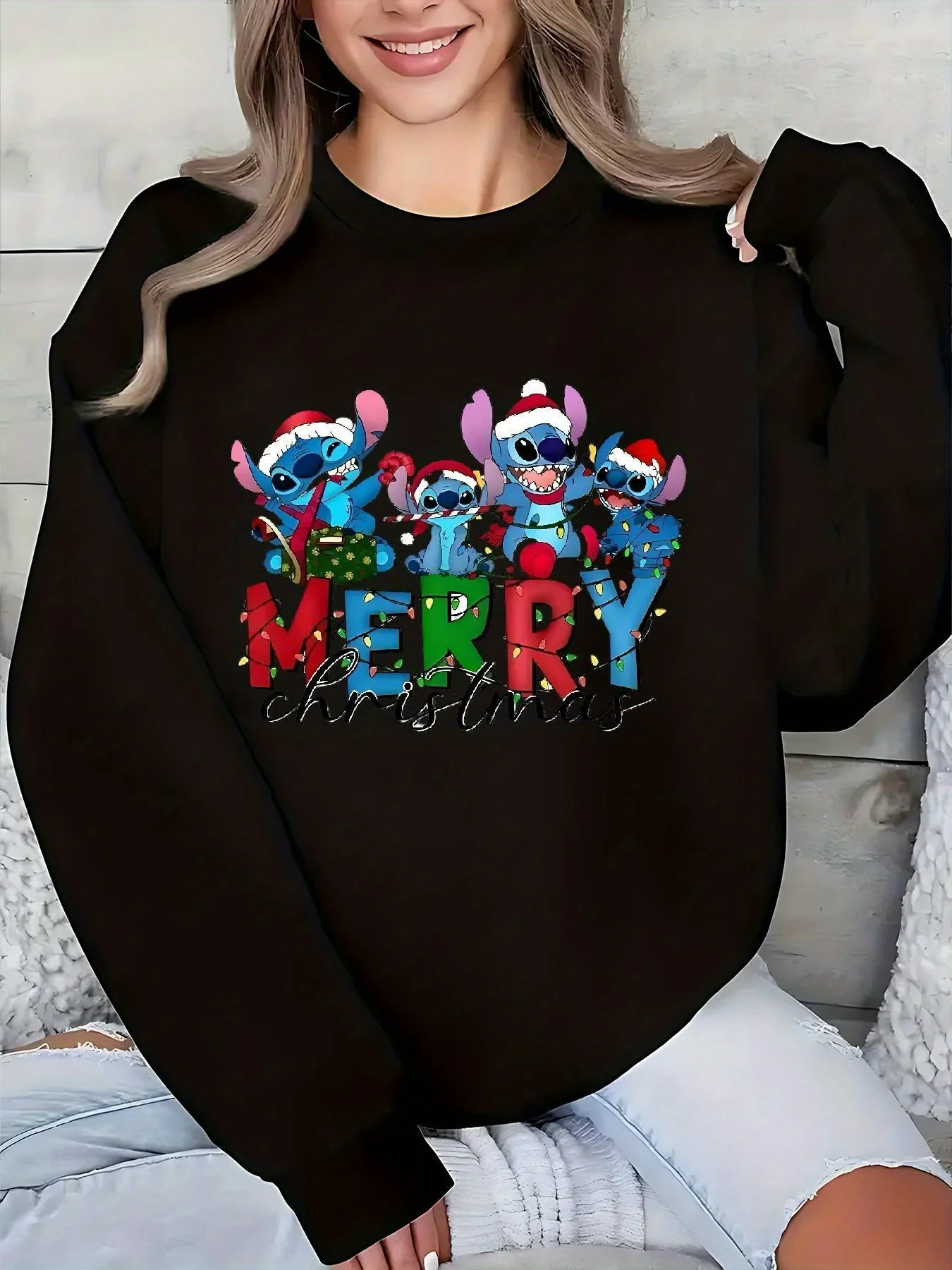 Disney Stitch Christmas Sweatshirt Women's Men Cotton Hoodies Pullover Autumn Winter Fleece Oversized O-Neck Coats Loose tops
Disney Stitch Christmas Sweatshirt Women's Men Cotton Hoodies Pullover Autumn Winter Fleece Oversized O-Neck Coats Loose tops