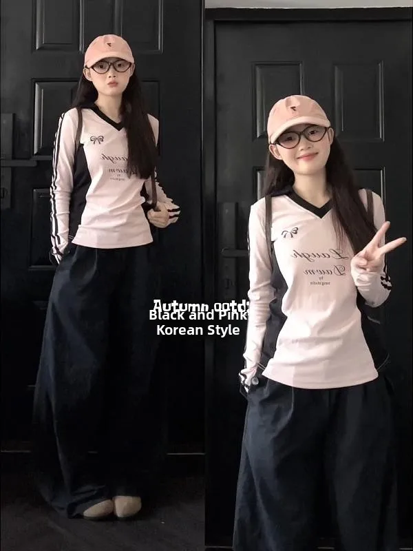 Женская длинная футболка размера плюс V-Ne Spor, повседневная, сладкая и пряная, осеннее новое поступление, корейский прямой крой
Женская длинная футболка размера плюс V-Ne Spor, повседневная, сладкая и пряная, осеннее новое поступление, корейский прямой крой