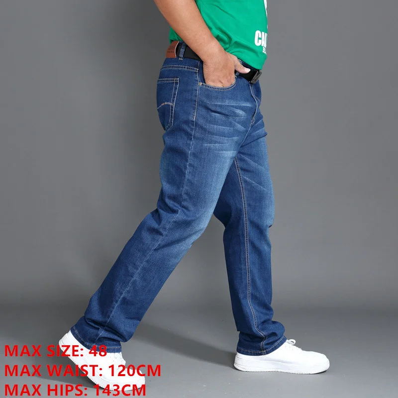 Classic Jeans Men Spring Long Pants Plus Size 44 46 48 High Waist Elastic Lightweight Summer Denim Trousers Smart Casual Clothes
Classic Jeans Men Spring Long Pants Plus Size 44 46 48 High Waist Elastic Lightweight Summer Denim Trousers Smart Casual Clothes