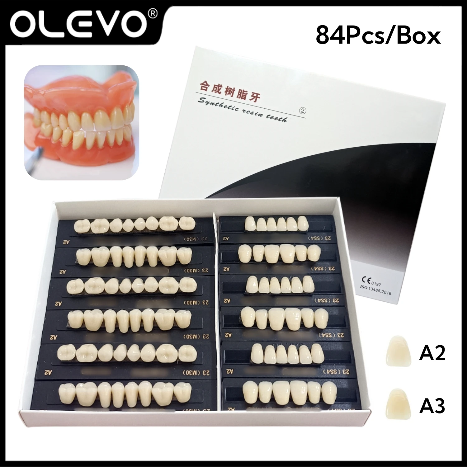 3 Set/Box Dental Synthetic Resin Teeth Acrylic Full Mouth Denture Anterior Posterior A2/A3 S/M/L Teeth Teaching Model
3 Set/Box Dental Synthetic Resin Teeth Acrylic Full Mouth Denture Anterior Posterior A2/A3 S/M/L Teeth Teaching Model