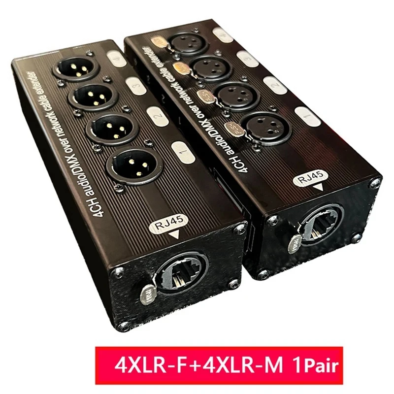 1Pair 4-Channel 3-Pin XLR Audio and DMX over Network Cable Extender, DMX512 Network Signal Extender 1 Male+1 Female
1Pair 4-Channel 3-Pin XLR Audio and DMX over Network Cable Extender, DMX512 Network Signal Extender 1 Male+1 Female