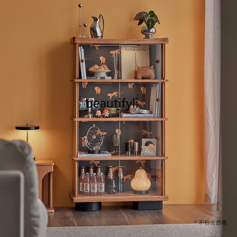 S Cherry wood retro display cabinet solid wood bookcase household glass door locker
S Cherry wood retro display cabinet solid wood bookcase household glass door locker