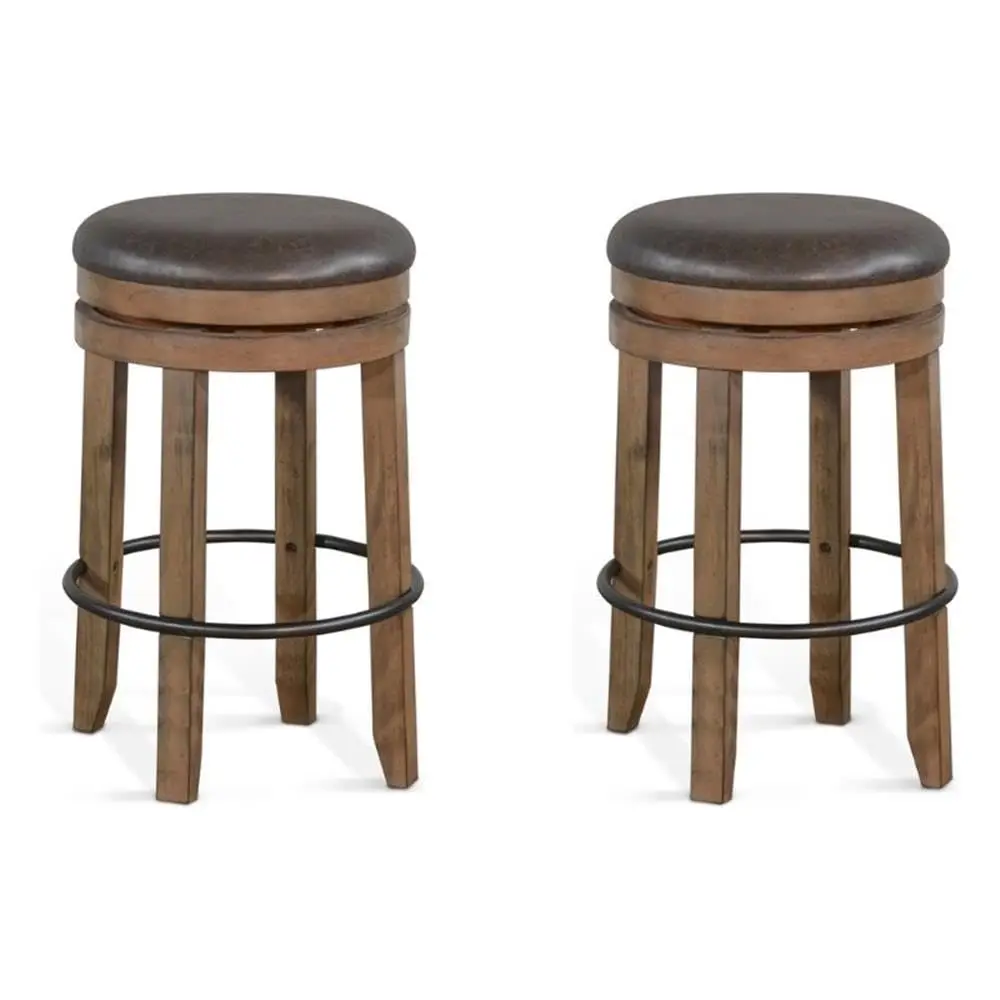 30" Backless Swivel Barstool Wood Frame Vinyl Seat Rustic Kitchen Bar 30-Inch Height Set Of 2, Customized
30" Backless Swivel Barstool Wood Frame Vinyl Seat Rustic Kitchen Bar 30-Inch Height Set Of 2, Customized