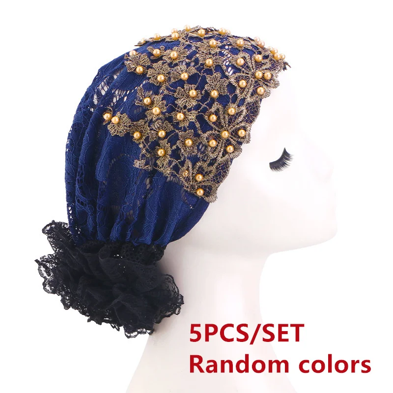 5PCS/Set Lace Beaded Turban Indian Hat Women Chemo Cap Flower Embroidery Headscarf Muslim Hijab Beanies Bonnet Hair Loss Scarf
5PCS/Set Lace Beaded Turban Indian Hat Women Chemo Cap Flower Embroidery Headscarf Muslim Hijab Beanies Bonnet Hair Loss Scarf