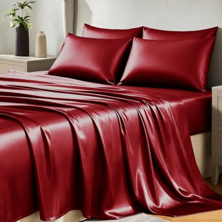 Satin Sheets Size Sheet Set - 6 Pcs Silky Sheets, Luxury Bed Set with Smooth and Soft Microfiber, Includes 1 Fitted Sheet, 1 Fl
Satin Sheets Size Sheet Set - 6 Pcs Silky Sheets, Luxury Bed Set with Smooth and Soft Microfiber, Includes 1 Fitted Sheet, 1 Fl