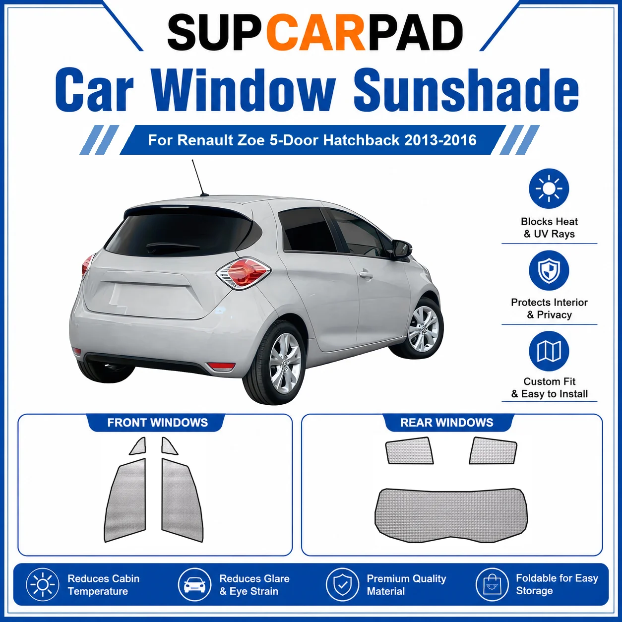 For Renault - Renault Zoe 5-Door Hatchback 2013-2016 Full Set Car Window Sunshades UV Block Privacy Heat Insulated Foldable Car
For Renault - Renault Zoe 5-Door Hatchback 2013-2016 Full Set Car Window Sunshades UV Block Privacy Heat Insulated Foldable Car